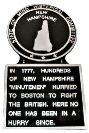 New Hampshire State Plaque Marker