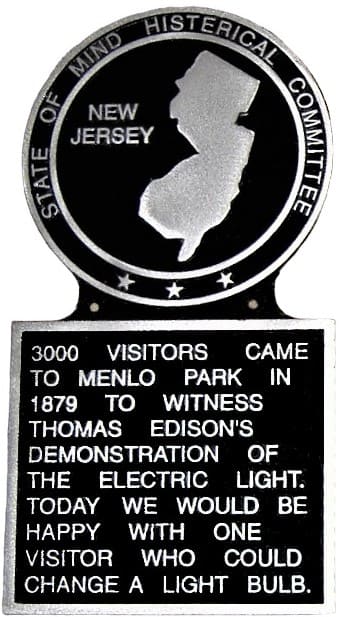 New Jersey State Plaque, Marker
